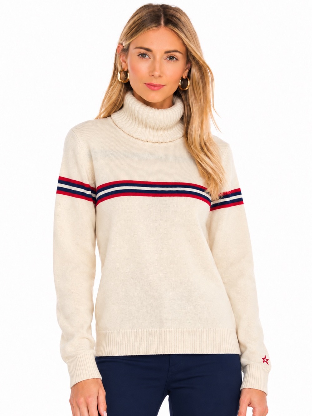 🌺 Perfect Moment Merino Wool Striped Turtleneck Sweater